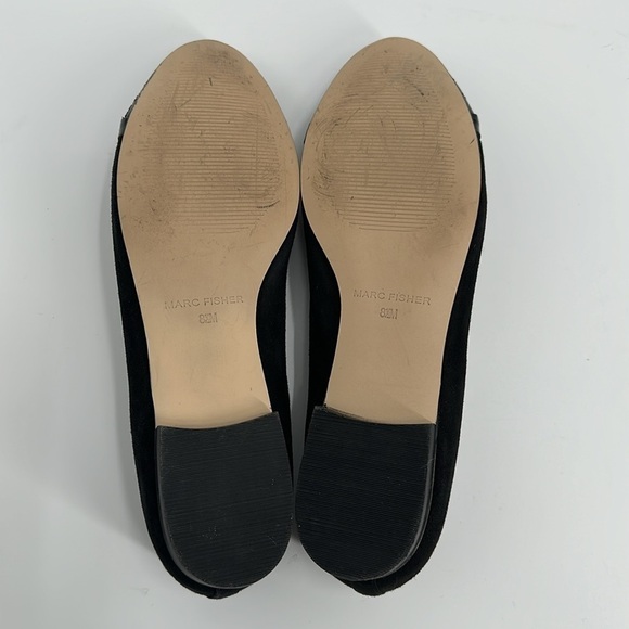 Marc Fisher Black Suede and Leather Buckle Flats Size 8.5 - Picture 7 of 8